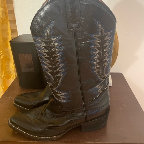 El Jinete black leather Cowboy boots 7.5 - Picture 2 of 8